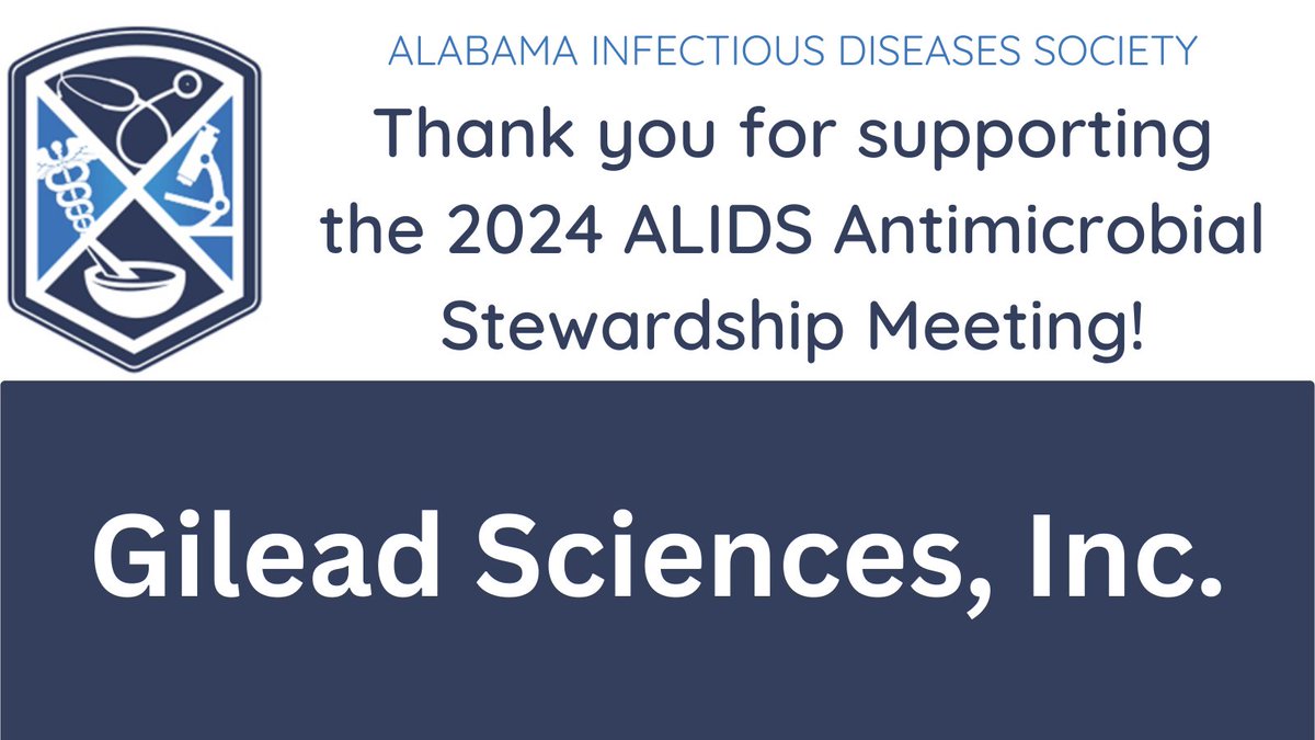We are happy to welcome <a href="/GileadSciences/">Gilead Sciences</a> as an on-site vendor at the 4th Annual <a href="/ALInfectDis/">ALIDS</a> Antimicrobial Stewardship Meeting! #ALIDS24
