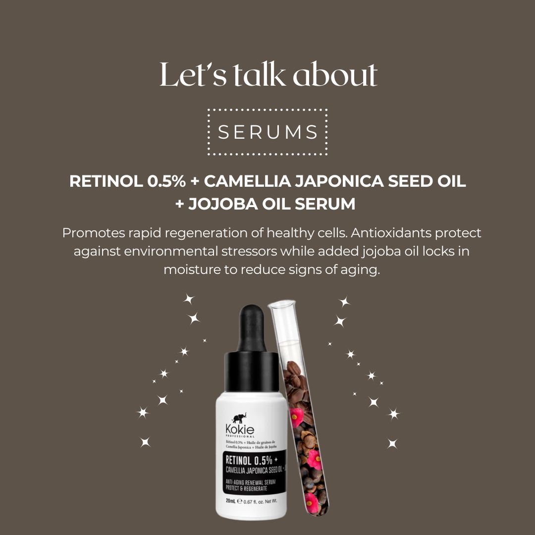 KokieCosmetics's tweet image. Transform your skin with Retinol 0.5% + Camellia Japonica Seed Oil + Jojba Oil Serum ☀️ #skinrefresh