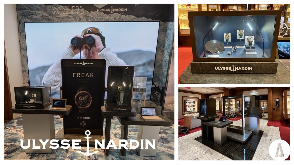 ASTOUND Group (@astoundgroup) on Twitter photo ASTOUND was honored to collaborate with <a href="/ulysse_nardin/">Ulysse Nardin</a>, a prestigious luxury watchmaker with a 178-year legacy, to showcase their stunning timepieces through a travelling exhibit across multiple states.
#ASTOUND #UlysseNardin #LuxuryWatchExperience #TimelessElegance ASTOUND was honored to collaborate with <a href="/ulysse_nardin/">Ulysse Nardin</a>, a prestigious luxury watchmaker with a 178-year legacy, to showcase their stunning timepieces through a travelling exhibit across multiple states.
#ASTOUND #UlysseNardin #LuxuryWatchExperience #TimelessElegance