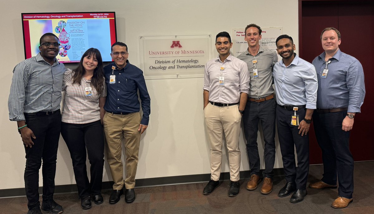 Shubham Agrawal (@shubhagrawalmd) on Twitter photo Excited to begin this new chapter of learning and growth with this group of brilliant minds! <a href="/Dr_AbdulMD/">Abdulsabur Sanni(Abdul)</a> <a href="/docmool/">Milan Khealani, MD, FACP</a> <a href="/StijnHentzen/">Stijn Hentzen, MD</a> Lizbeth Rondon, Sujan Badal & Alex Paschke!
<a href="/UMNHOT/">UMN H.O.T. Division</a> <a href="/UMNCancer/">Masonic Cancer Center, University of Minnesota</a> <a href="/UMNGME/">UMN GME</a>
<a href="/hemeoncfellow/">H.O.M.E</a> <a href="/HemOncFellows/">Hem-Onc Fellows Network</a>
#HemeOncFellowship #HFFTP #classicalheme Excited to begin this new chapter of learning and growth with this group of brilliant minds! <a href="/Dr_AbdulMD/">Abdulsabur Sanni(Abdul)</a> <a href="/docmool/">Milan Khealani, MD, FACP</a> <a href="/StijnHentzen/">Stijn Hentzen, MD</a> Lizbeth Rondon, Sujan Badal & Alex Paschke!
<a href="/UMNHOT/">UMN H.O.T. Division</a> <a href="/UMNCancer/">Masonic Cancer Center, University of Minnesota</a> <a href="/UMNGME/">UMN GME</a>
<a href="/hemeoncfellow/">H.O.M.E</a> <a href="/HemOncFellows/">Hem-Onc Fellows Network</a>
#HemeOncFellowship #HFFTP #classicalheme