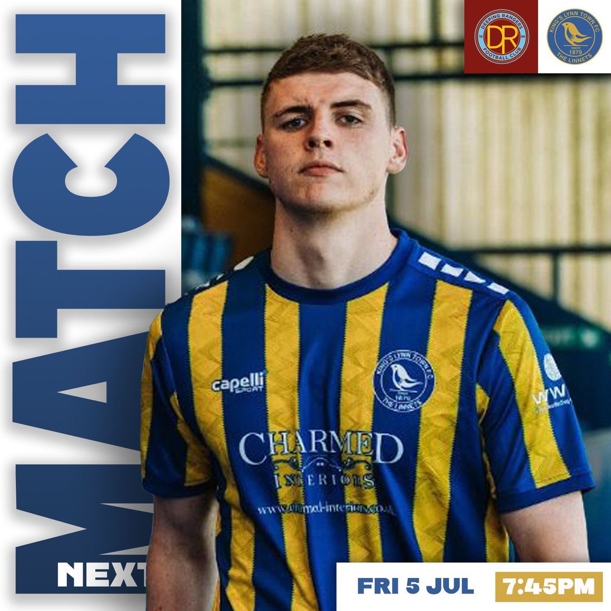 officialKLtown's tweet photo. ℹ️ Our kick-off time and day has changed for our first pre-season fixture. 

🆚 @DeepingRangers 
⏱️ Friday 7.45pm https://t.co/8Tbla2BfLy