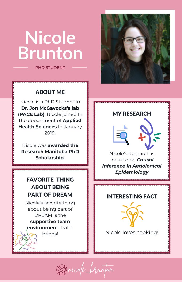 DREAM Trainees (@dream_trainees) on Twitter photo 🌟 Meet our next #DREAMtrainee, <a href="/nicole_brunton/">Nicole Brunton</a>! A dedicated PhD student in <a href="/JonMcGavock/">JonMcGavock</a>'s lab, Nicole's research focuses on causal inference in aetiological epidemiology. #ResearchSpotlight <a href="/DREAM_diabetes/">DREAM_Theme</a> 🌟 Meet our next #DREAMtrainee, <a href="/nicole_brunton/">Nicole Brunton</a>! A dedicated PhD student in <a href="/JonMcGavock/">JonMcGavock</a>'s lab, Nicole's research focuses on causal inference in aetiological epidemiology. #ResearchSpotlight <a href="/DREAM_diabetes/">DREAM_Theme</a>