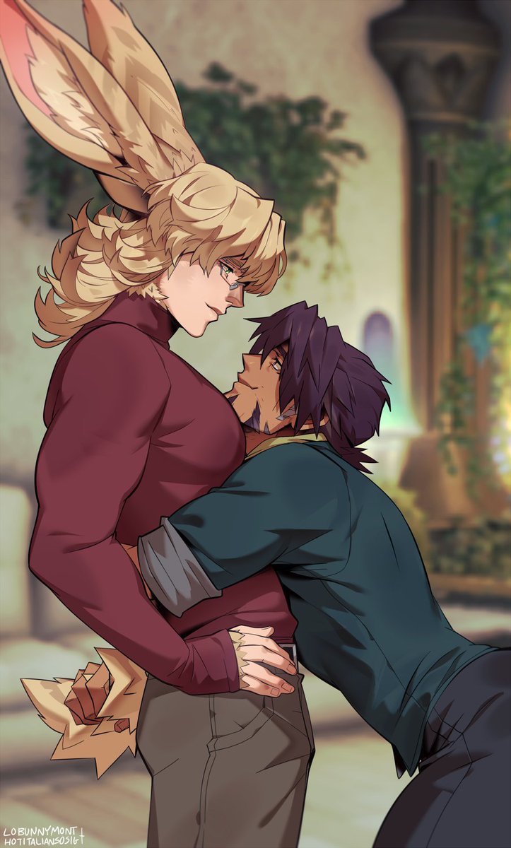 Nabbed one of @lobunnymont 's sketches to finish up, I needed a little pick-me-up.

Remember to grab your large Bnuuys!🐰 #Viera #Hyur #FFXIV