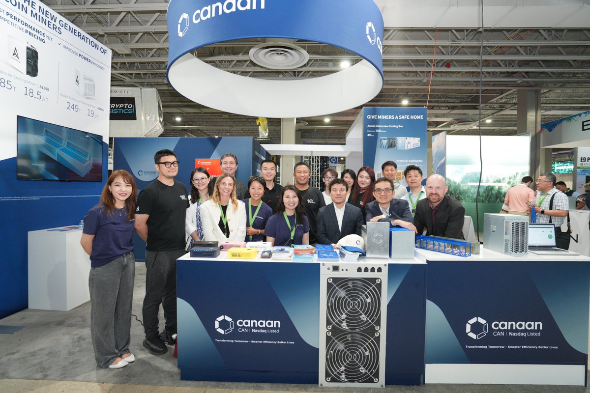 canaanio's tweet image. What an incredible time at @MiningDisrupt! We showcased the A1566I, built for high efficiency and stability. Thanks to all who visited our booth. Shoutout to Mr. Zhang for unveiling Canaan's ESG policy: a 2% voucher for miners using green energy for new orders. #MiningDisrupt2024