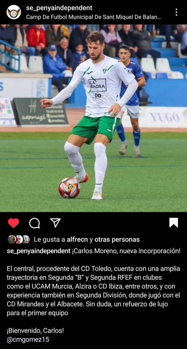 Feliz por seguir disfrutando de lo que me apasiona, muchas gracias por la oportunidad, esperemos tener un gran año y conseguir los objetivos.
💪💪 <a href="/SE_Pindependent/">SE Penya Independent</a>