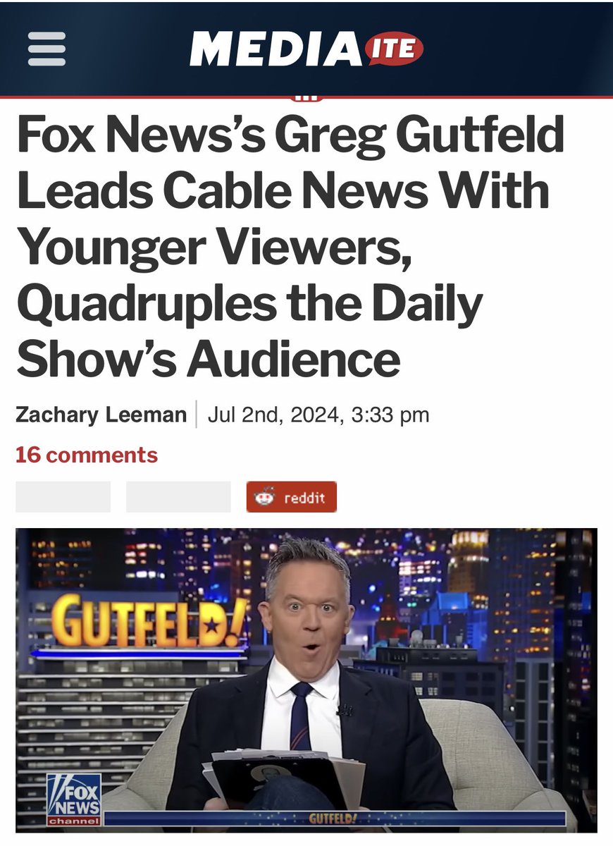We love to see it! <a href="/greggutfeld/">GregGutfeld</a> <a href="/Gutfeldfox/">Gutfeld!</a>
