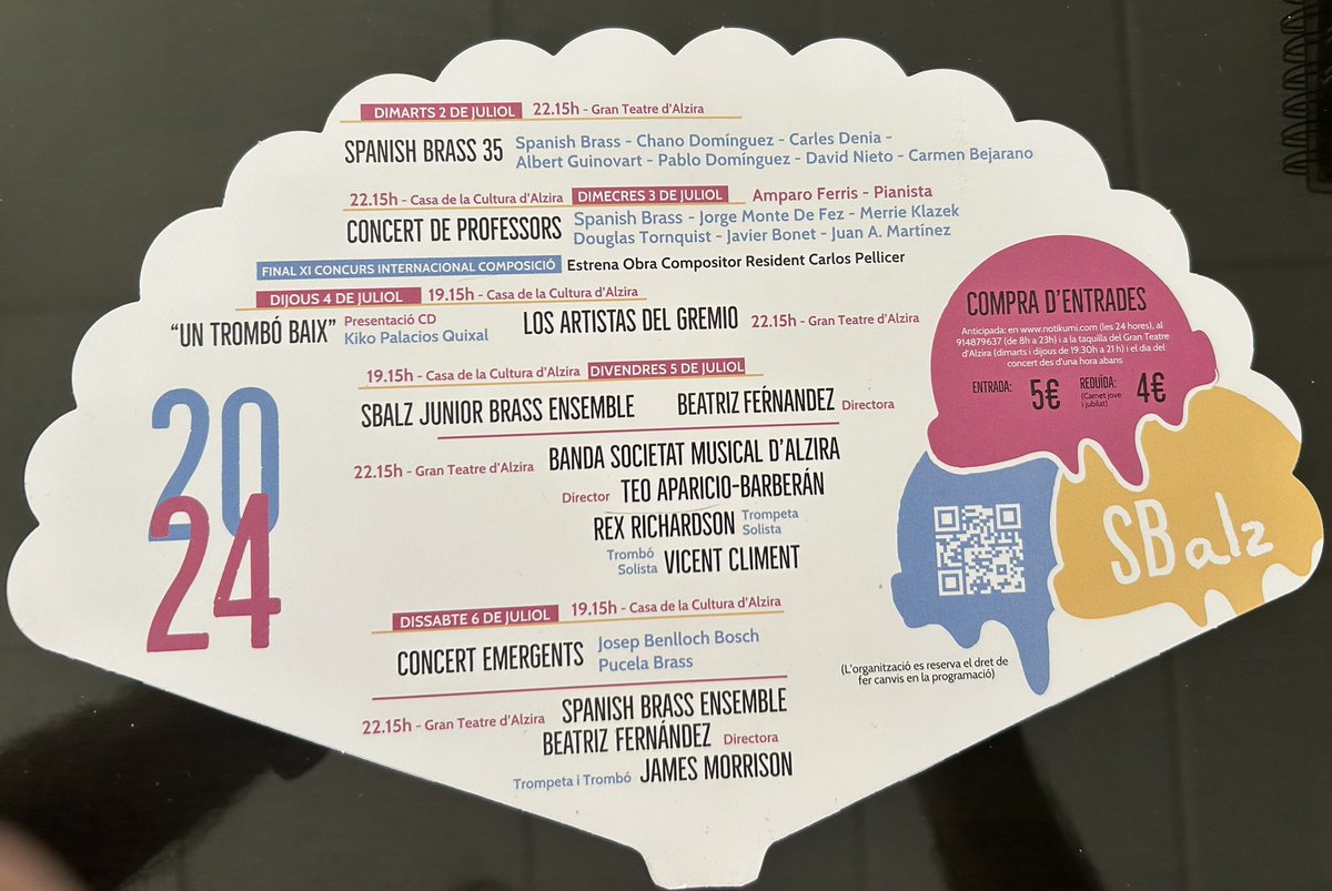 alfonsdgento's tweet photo. l’Spanish Brass Alzira, 23a Edició, dins de l’univers sonor de la passió, u dels millors festivals de música a Alzira.
Llarga vida a l’SBAlz!
#sbalz 
#SMA https://t.co/OoBVZcsCfs