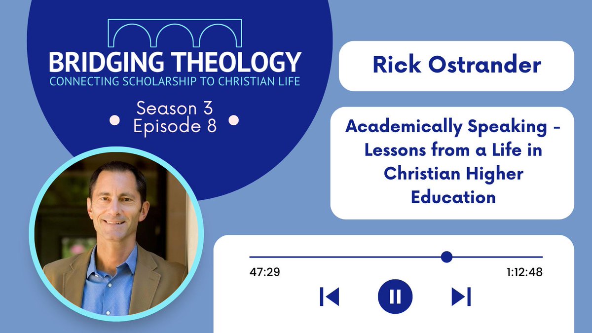 Season 3 ep. 8 is out! This episode features Rick Ostrander, who talks about his book Academically Speaking: Lessons from a Life in Christian Higher Education <a href="/eerdmansbooks/">Eerdmans Publishing</a>. 

Listen: bridgingtheology.com/e/s3e8-rick-os…

Subscribe: linktr.ee/bridgingtheolo…

#theology #podcast #education