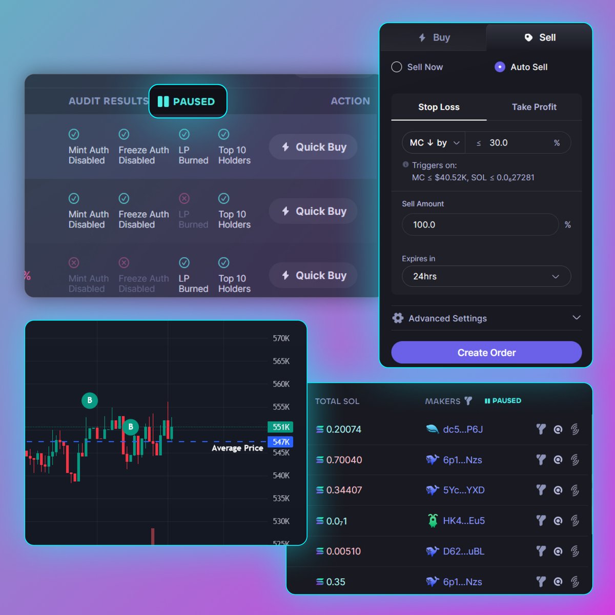 6 NEW UPDATES – LIVE NOW

1⃣ Memescope updates for easier viewing
2⃣ See New Pairs faster than before
3⃣ Set limit orders on Pump tokens to trigger immediately after Raydium
4⃣ Hover-pause on New Pairs/Trending/Txns tab
5⃣ Support for CLMM
6⃣ AVG Price line on all charts