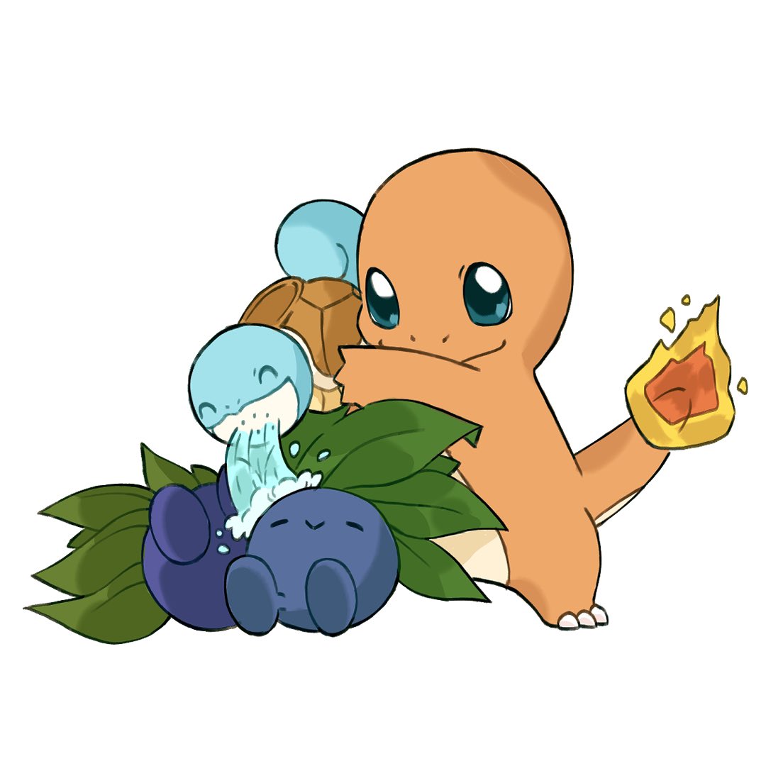 yumbrite's tweet photo. Charmander giving oddish some fresh water! [pokemon] https://t.co/X6UCSb6fY3