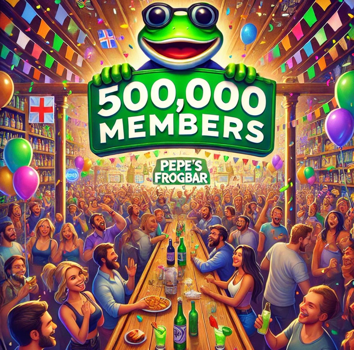 pepefrogbar's tweet photo. Over 500.000 players subscribed in less than 4 days!!! Brutal achievement by Pepe’s Frogbar 🚀 the launchpad for a global meme token!

 #GIVINGAWAY 1 SOLANA FOR A LUCKY WINNER!! 

Requirements: 
1) Follow the page 
2) Tag in comment section 3 friends 
3) Like/retweet 

Good luck 🍀
