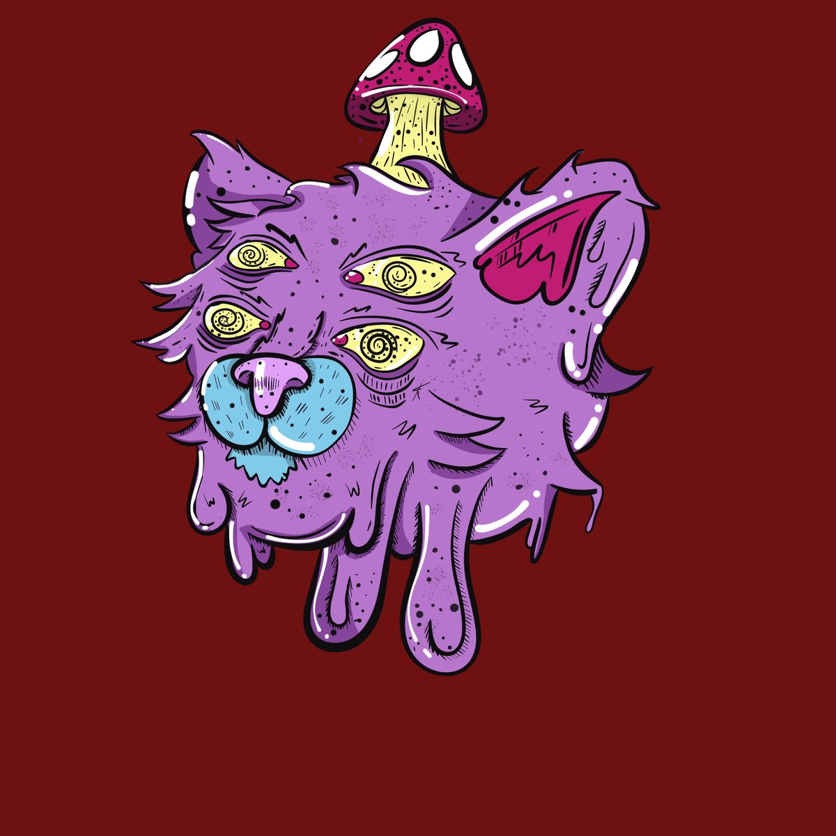 TheBleedingR's tweet photo. Look at this cool cat, this cat be trippin Trippin big doin big cat things. Love this Cool Cat #art #raveart #rave #digitalart #psychedelicart #cats #mushrooms https://t.co/Nzp2WNulKn