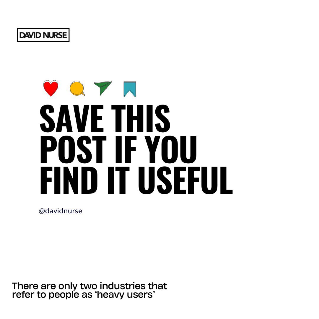 DavidNurseNBA's tweet photo. There are only two industries that refer to people as “Heavy Users”
ILLEGAL DRUGS
AND
SOCIAL MEDIA
#bigmindset #mindsetmatters #motivational #encouragement #grind #life #lifehacks #entrepreneurlife #staymotivated #mindfulness #keepgoing #consistency #coach https://t.co/dYTjF5K8Z3