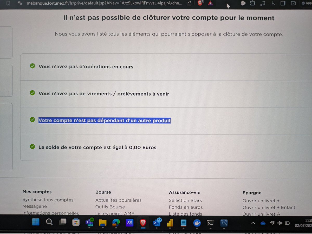Pimmelkopfe's tweet photo. Bonjour,

Je souhaiterais clôturer mon compte @fortuneo, j'ai suivi toutes les étapes mais on m'indique que c'est impossible https://t.co/TWCdG0ukQJ