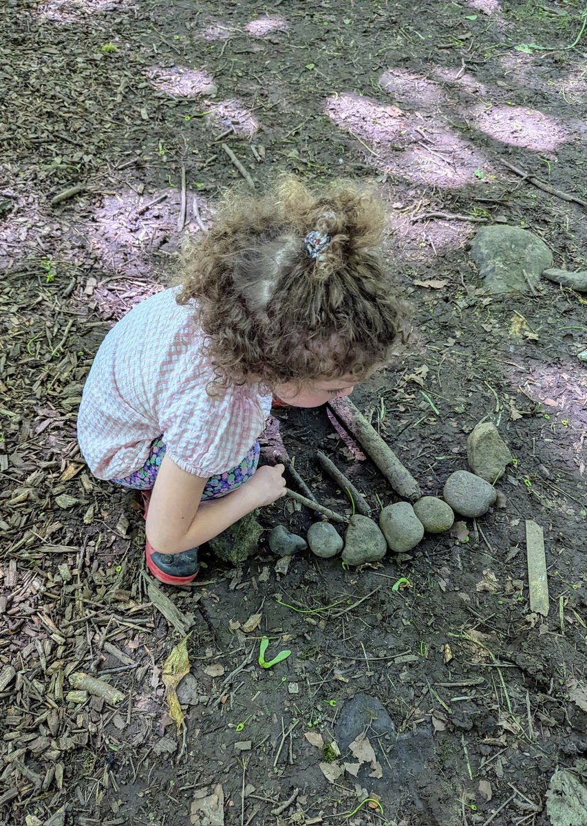 These stones aren't stones. This stick is not a stick.
Wonderful worlds full of meaning, awe and wonder are inscribed in the #forest through taking it #slow through unstructured #play. 
#naturalplay #forestschool #slowpedagogy