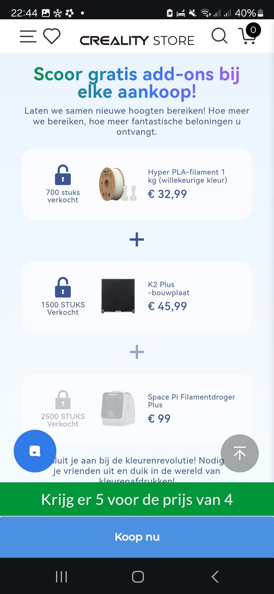 O_Tiby's tweet photo. @Creality3dP I see that there are 880 pieces sold at the moment. In the 1st pre-order it was 200 + extended with another 200, 2nd 500, 3rd 800, total 2580!
So third add-on is also achieved?! https://t.co/hqXojHFLQq
