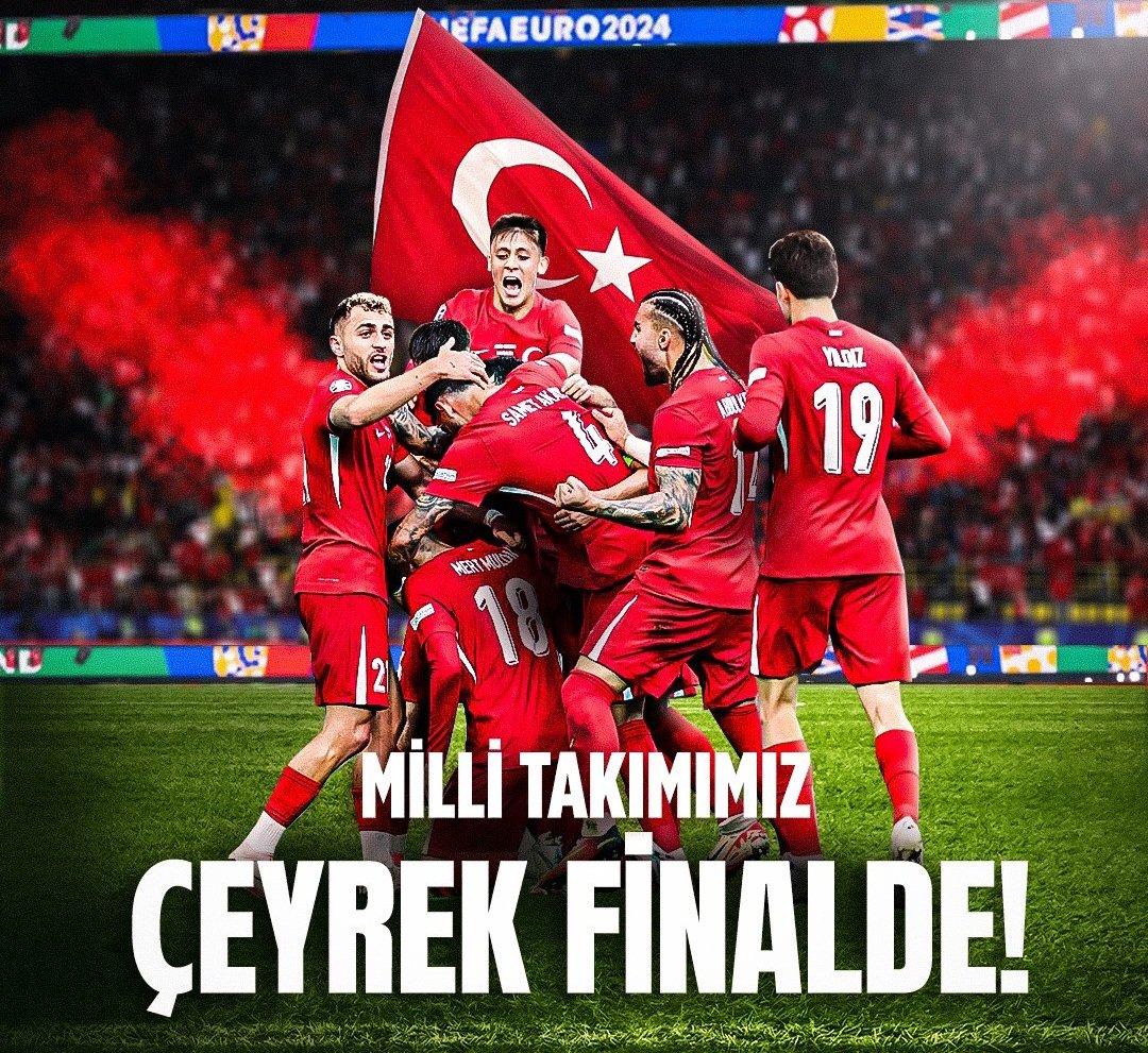 Euro 2024'te çeyrek finale yükselen milli takımımızı tebrik eder Hollanda maçında başarılar dileriz.