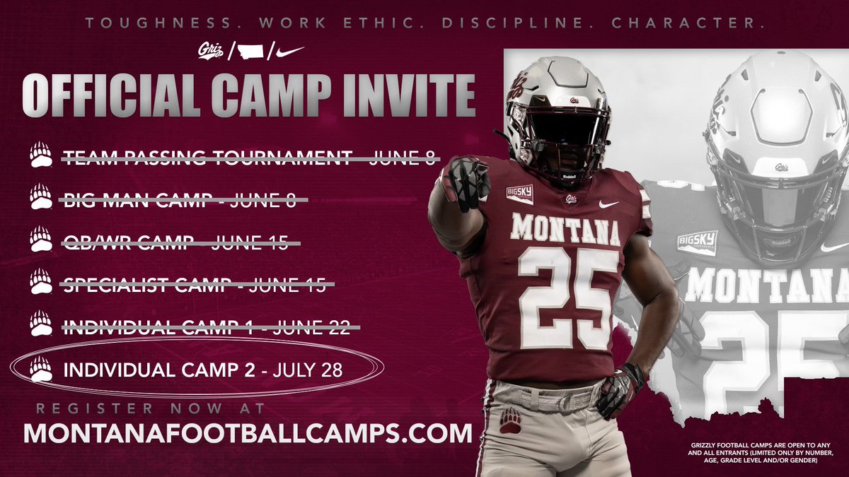 Thank you <a href="/GrizCoachGreen/">Justin Green</a>  for the camp invite!