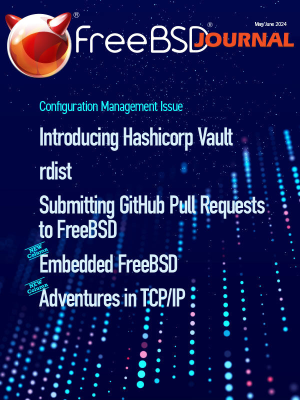 The May/June 2024 issue of #FreeBSD Journal is now available! This edition focuses on Configuration Management.

We are also excited to introduce two new columns—Embedded FreeBSD and Adventures in TCP/IP.

Best of all? It's still FREE!
hubs.li/Q02F9v4B0