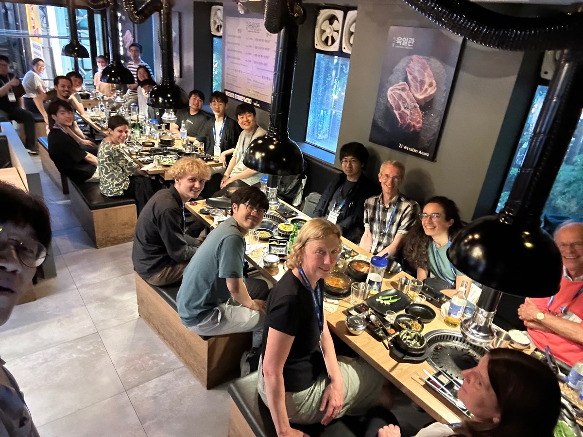 umichkim's tweet image. I was excited to introduce Korean food, drinks, and culture to friends visiting Korea for the first time every night for months before the #SMB2024. Unfortunately, I hurt my leg and can&apos;t do it anymore, making me sad. Thankfully, my lab members are doing a great job in my place.