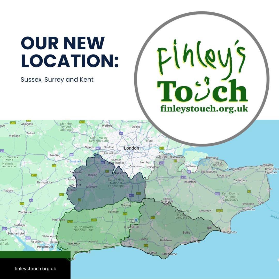 *WE'RE CELEBRATING*

🎉 **Expanding Our Reach: Sussex, Surrey, and Kent** 🎉
Thanks to your generosity, #FinleysTouch now support families across Sussex, Surrey, and Kent, ensuring that #childrenwithcancer have the resources they need, no matter the hospital they're admitted to.