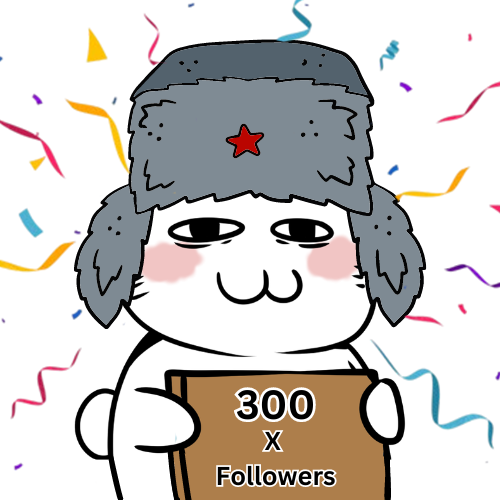 $Зайчик community we have officially hit 300 followers on our X account!! 🍻🐇 

Lets keep the party going!