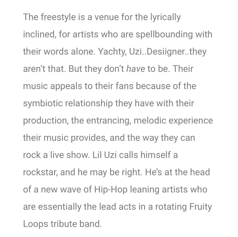 andrejgee's tweet image. i wrote this almost 10 years ago for @IMPOSE 

nowadays id probably title it 'the obsolesence of the freestyle for gen z' 

imposemagazine.com/features/obsol…
