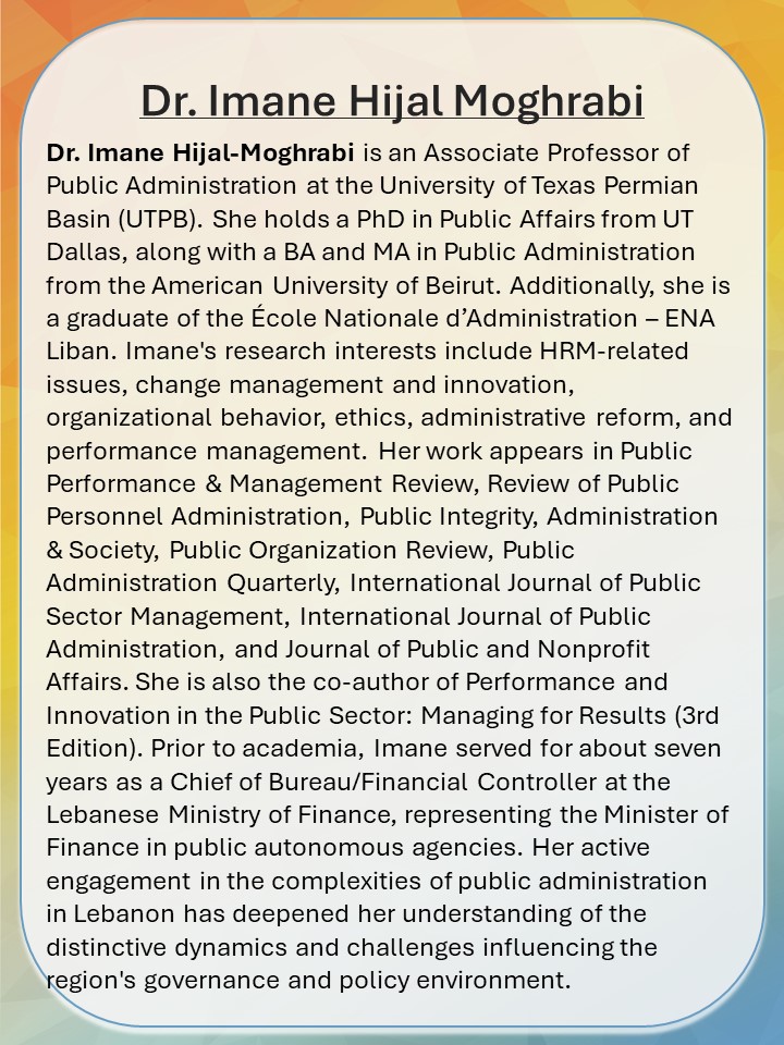 Review of Public Personnel Administration (@reviewofppa) on Twitter photo Meet Dr. Imane Hijal Moghrabi, one of <a href="/ReviewofPPA/">Review of Public Personnel Administration</a>'s four Associate Editors! Meet Dr. Imane Hijal Moghrabi, one of <a href="/ReviewofPPA/">Review of Public Personnel Administration</a>'s four Associate Editors!