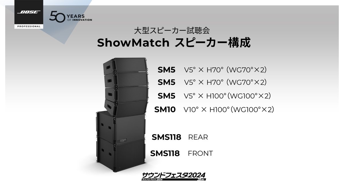 今週の #サウンドフェスタ2024 大型スピーカー試聴会は #ShowMatch