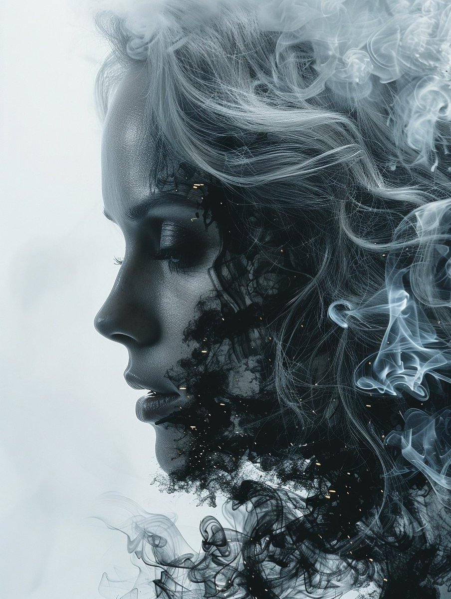 Her essence flows like smoke, delicate yet profound.

#midjourneyV6  #aiartist