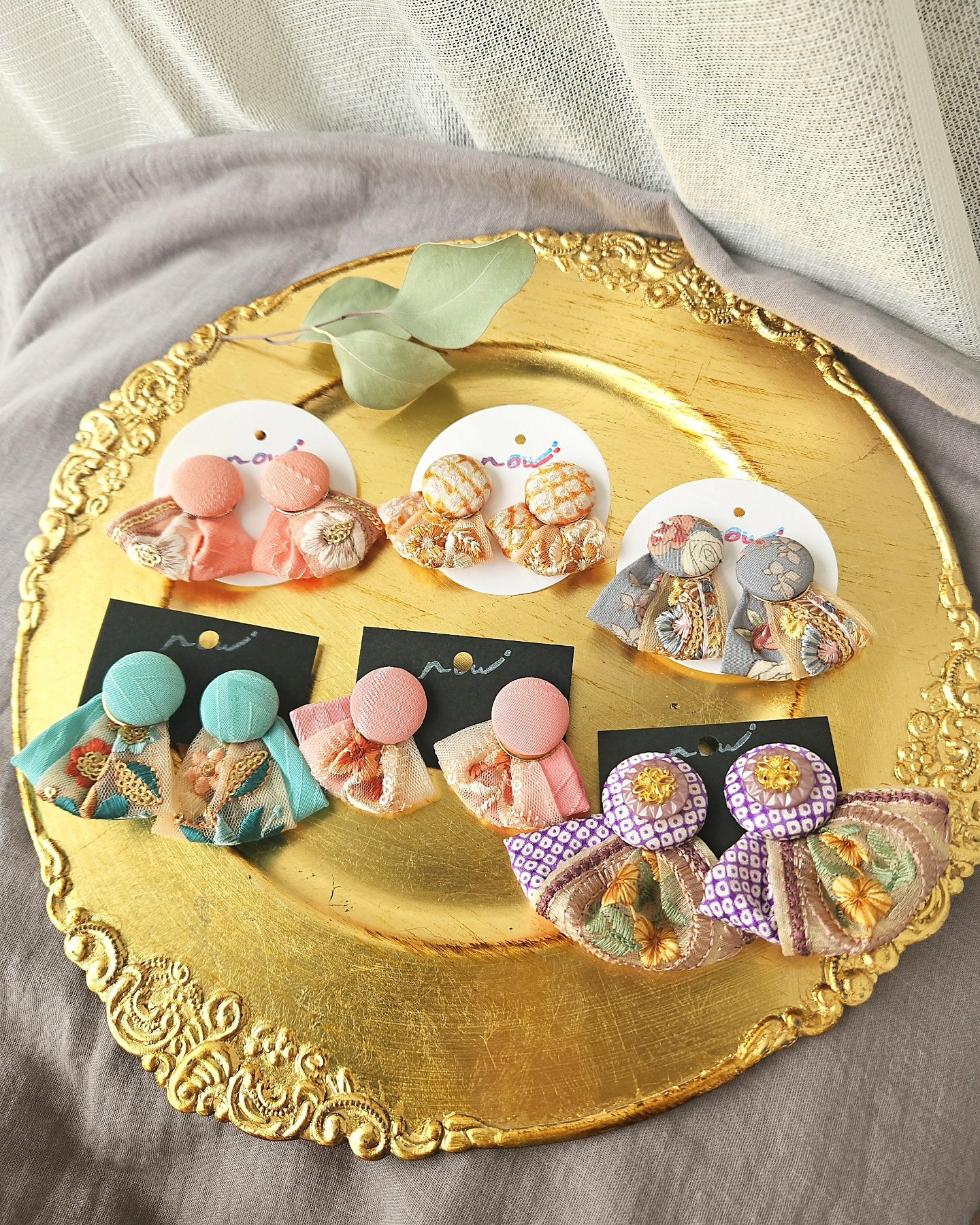 メグえもん様お取引中⭐2587⭐　❣️春夏アクセ❣️オリジナル✴一点物インド刺繍 メグえもん様お取引中⭐2527⭐ ❣️春夏アクセ❣️オリジナル