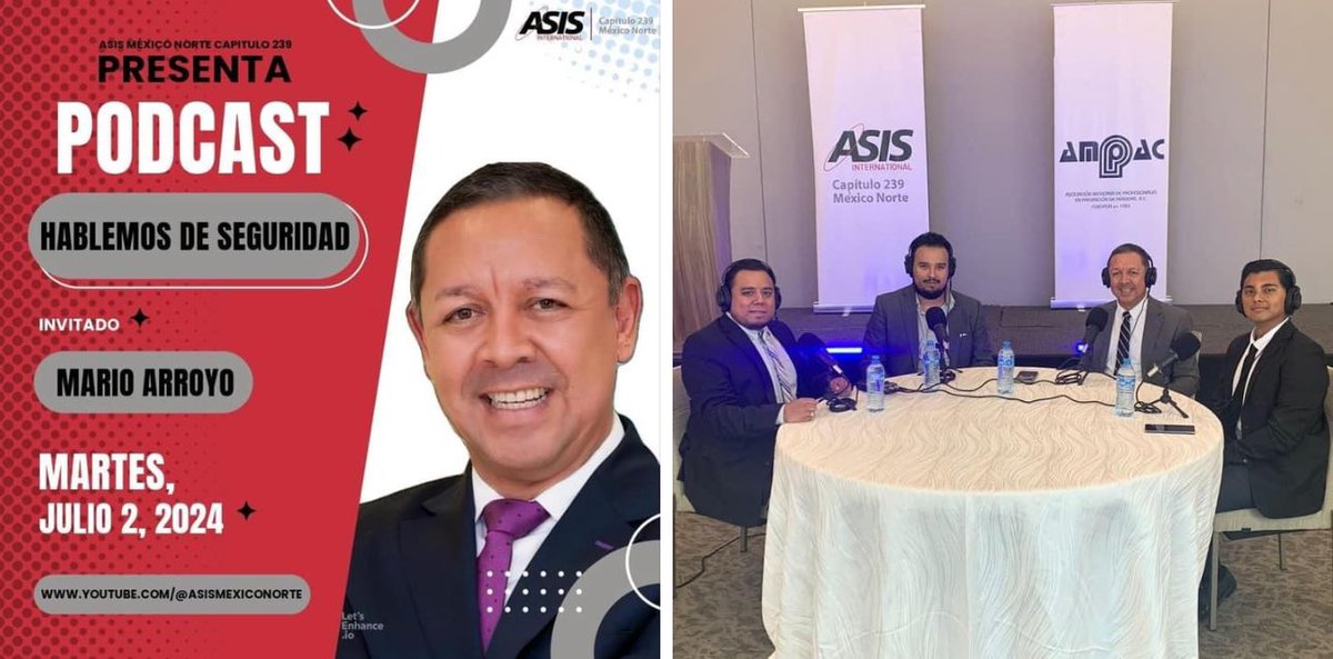HABLEMOS DE SEGURIDAD

Gracias a ASIS México Norte Capítulo Del Conocimiento a este Podcast Daniel Suarez, Elmer Ahmed Melo Areválo y Allan Moreno  por su invitación a conversar. Entretenida y divertida conversación!

youtu.be/MIDtJeee7QE?si…