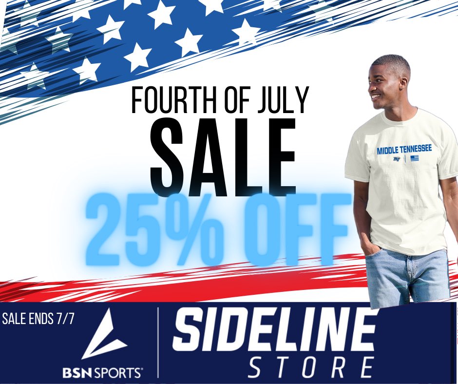 MT_Promotions's tweet photo. Let’s 🇺🇸 Celebrate the 4th of July with an epic 25% OFF! 🎆

From 7/1/24 to 7/7/24, enjoy 25% off all purchases at Sideline Store with code BRAVE25. Don't miss out on this fantastic offer – it's only available for 7 days!

#4thOfJuly #Sale #Discount #BRAVE25 https://t.co/uWu2guL9Fy
