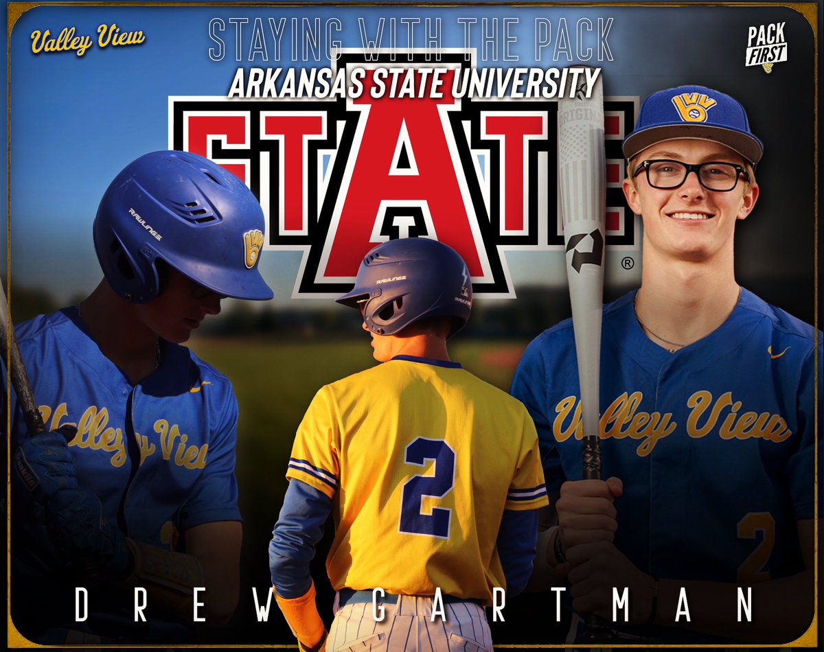 Valley View Blazer Baseball (@blazerhardball) on Twitter photo Soon-to-be senior <a href="/DrewGartman/">Drew Gartman</a> has re-committed to <a href="/AStateBaseball/">Arkansas State Red Wolves Baseball</a>!! Congratulations Drew!! The Pack is proud of you!! #packfirst Soon-to-be senior <a href="/DrewGartman/">Drew Gartman</a> has re-committed to <a href="/AStateBaseball/">Arkansas State Red Wolves Baseball</a>!! Congratulations Drew!! The Pack is proud of you!! #packfirst