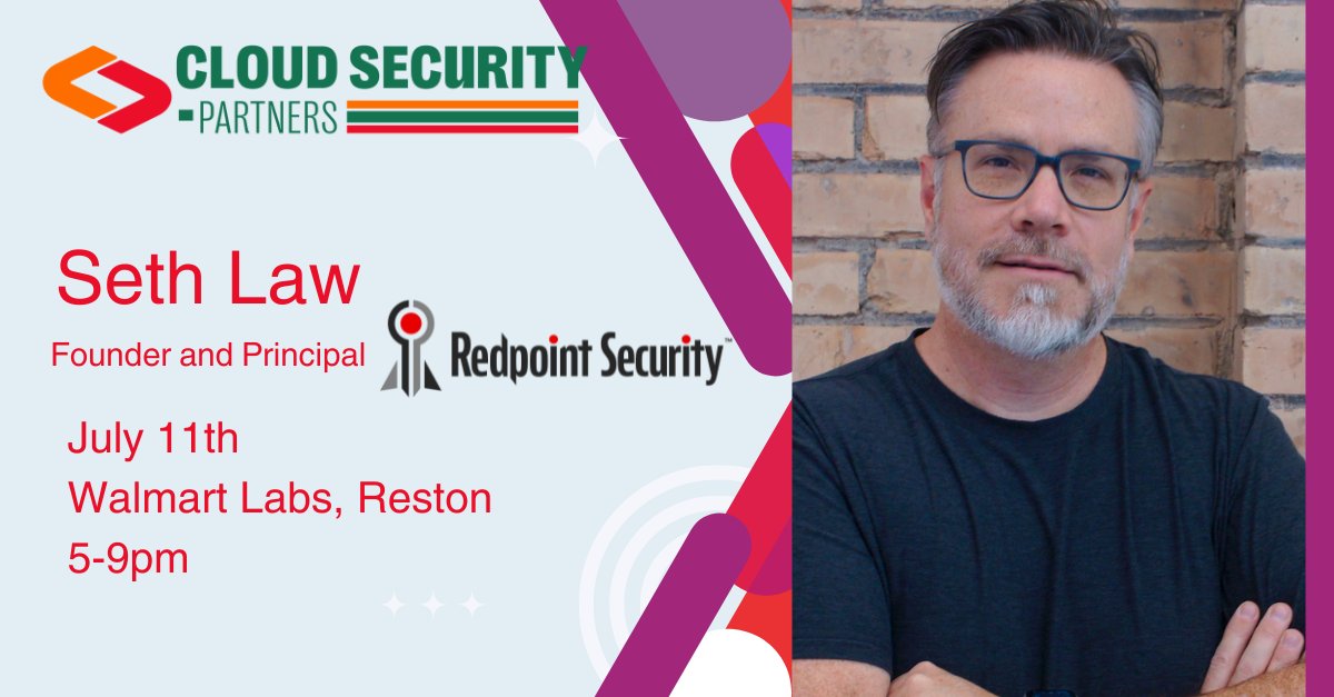 Redpoint Security (@redpointsec) on Twitter photo On July 11th at 5PM EDT at Walmart Labs, Redpoint Security will be sponsoring the <a href="/CloudSecPartner/">Cloud Security Partners</a> Summer Series Conf. Please join because to say HI to <a href="/sethlaw/">SeThLaW (l4wke)</a> and catch some cutting edge talks. Let's connect and be cool for the summer! Register Here: cloudsecuritypartners.com/summer-series#… On July 11th at 5PM EDT at Walmart Labs, Redpoint Security will be sponsoring the <a href="/CloudSecPartner/">Cloud Security Partners</a> Summer Series Conf. Please join because to say HI to <a href="/sethlaw/">SeThLaW (l4wke)</a> and catch some cutting edge talks. Let's connect and be cool for the summer! Register Here: cloudsecuritypartners.com/summer-series#…