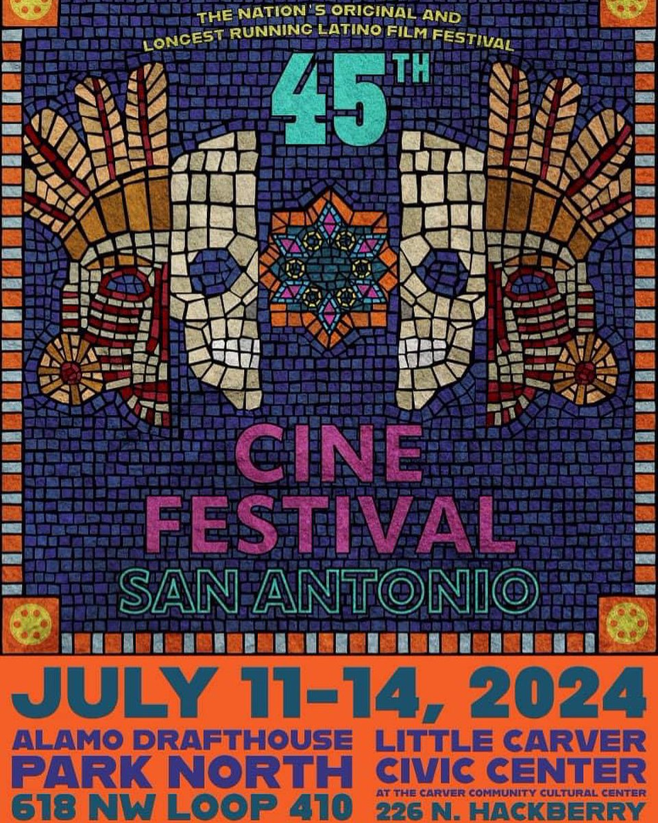 It’s almost time to celebrate @cinefestival, the longest-running Latino film festival in the U.S. 🎉 Come on out July 11-14. This year's fest will take place @ the Little Carver Civic Center &amp; Alamo Drafthouse Park North. Learn more &amp; get passes here: guadalupeculturalarts.org/cine-festival/