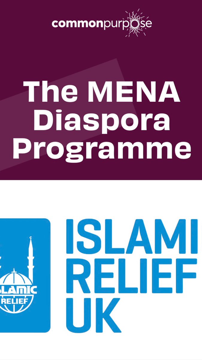 MoawiaBinSufyan's tweet photo. As a @CommonPurposeUK Advisory Board Member, I am pleased to share details of our upcoming MENA Diaspora Programme. 

A leadership development programme for UK-based Diaspora leaders from Muslim majority countries in the MENA region.

Funded by @IslamicReliefUK, Common Purpose is curating a new Diaspora Leadership Programme for UK-based Diaspora Leaders from Muslim-majority countries in the MENA (Middle East & North Africa) region.

It aims to inspire new ideas and equip participants with the connections and tools to be bridge builders at a time when there are many forces of fragmentation. Making a greater impact in their communities across the UK and contributing to building a better future in the MENA region.

The programme is aimed at people from countries that have experienced particular hardships and challenges in the last few years, and where their respective diaspora communities have been fast to mobilize to help.

Who is it for?

We welcome applications from Diaspora Leaders living in the UK from the following communities in particular - Syria, Turkey, Sudan, Yemen, Morocco, Palestine, Lebanon, Somalia, Somaliland and Libya - but are open to applications from across the wider region.

We are also seeking to bring together a participant group that includes people from different generations. They may have experience in leadership from different walks of life and from any sector.

You will be:

A UK-based emerging (typically with over 5 years of professional experience) or established Diaspora leader from a Muslim-majority country in the MENA region

Able to demonstrate that they have exercised effective leadership in any field and any role, whether professional or voluntary

Able to demonstrate their commitment to attending all programme sessions, both online and in-person

Willing to work with a diverse group of people from different backgrounds and sectors

Programme details:

Online: 10:00 AM-12:00 PM (UK) on 4, 9 and 10 September, 2024 

In-person: 16 & 17 September 2024

Programme Fees: There is no cost to take part

This programme is funded by Islamic Relief UK

Travel costs to/from the host city for the residential days are excluded

Application deadline: The deadline to apply is midnight (UK) on 19 July 2024

Apply: https://t.co/YA5LQMS23v

Further information: https://t.co/6K3goMvjTD