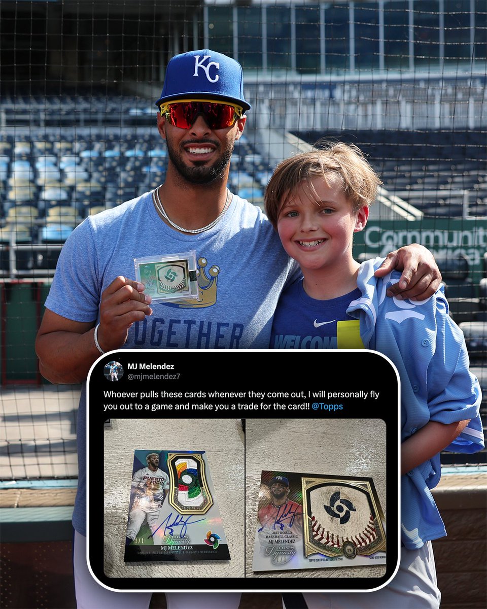 MLB's tweet image. MJ Melendez is a man of his word. 🤝