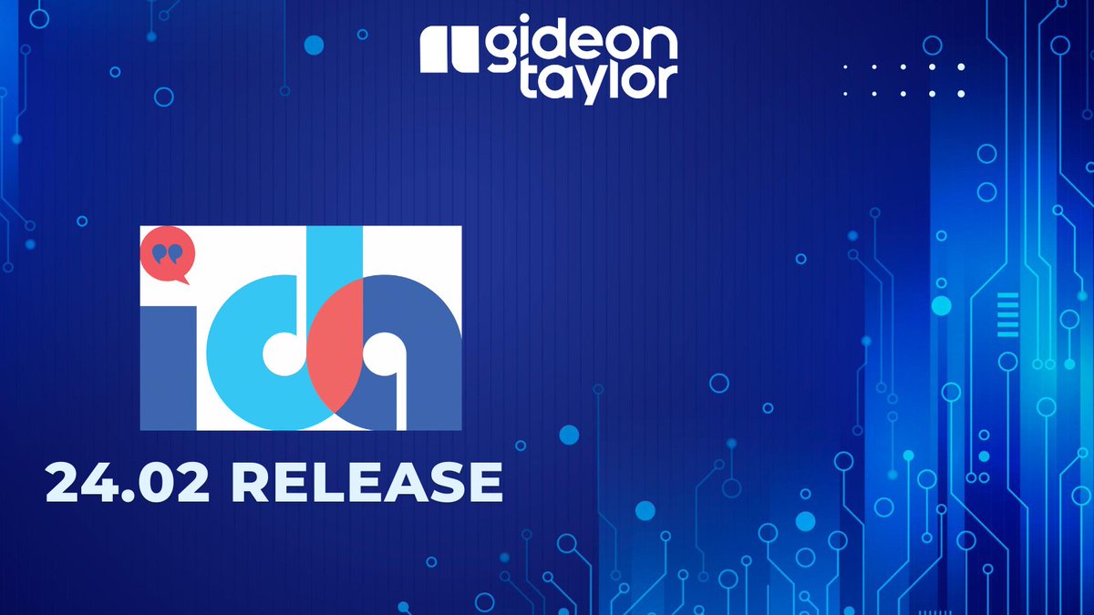 IntraSee's tweet photo. Gideon Taylor is excited to announce the release of Ida 24.02, featuring multi-level AI.

This groundbreaking addition allows Ida to answer questions outside its primary domain, significantly expanding its capabilities and usefulness.

https://t.co/suKk8QQgg8

#GideonTaylor #AI https://t.co/4ZoaRMiJ7w