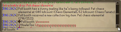 Pollboothed's tweet photo. The craziest shit just happened!! Me and the wifey are both playing RS in the same room and both got a pet at the same time..... Given she got the better pet! Pet #16! https://t.co/eLsvE7xVP8