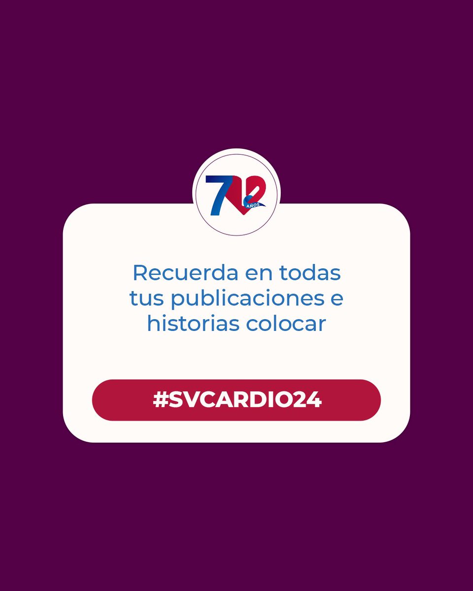 ¡Estamos a solo dos días del gran Congreso Venezolano de Cardiología!

No olvides usar el hashtag #SVCARDIO24 en todas tus publicaciones e historias.

¡Nos vemos pronto!

#70AniversarioSVC #SVC #Cardiologia  #CongresoVenezolano #Venezuela #SVCARDIO24