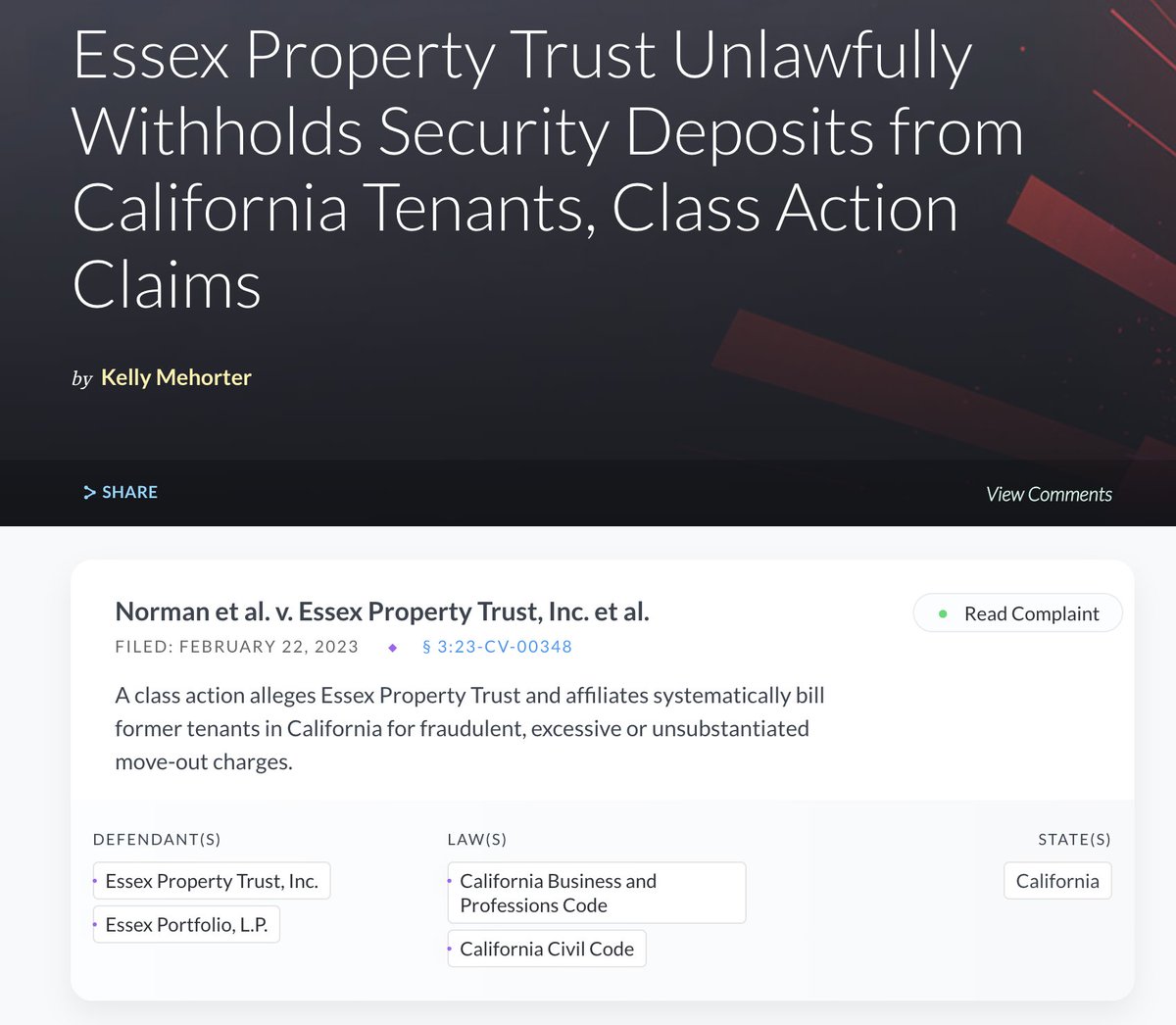 Cannot emphasize how big this is.  Essex is a very shady property concierge. Everything is a pain - from viewing, renting, getting maintenance to exiting the property.