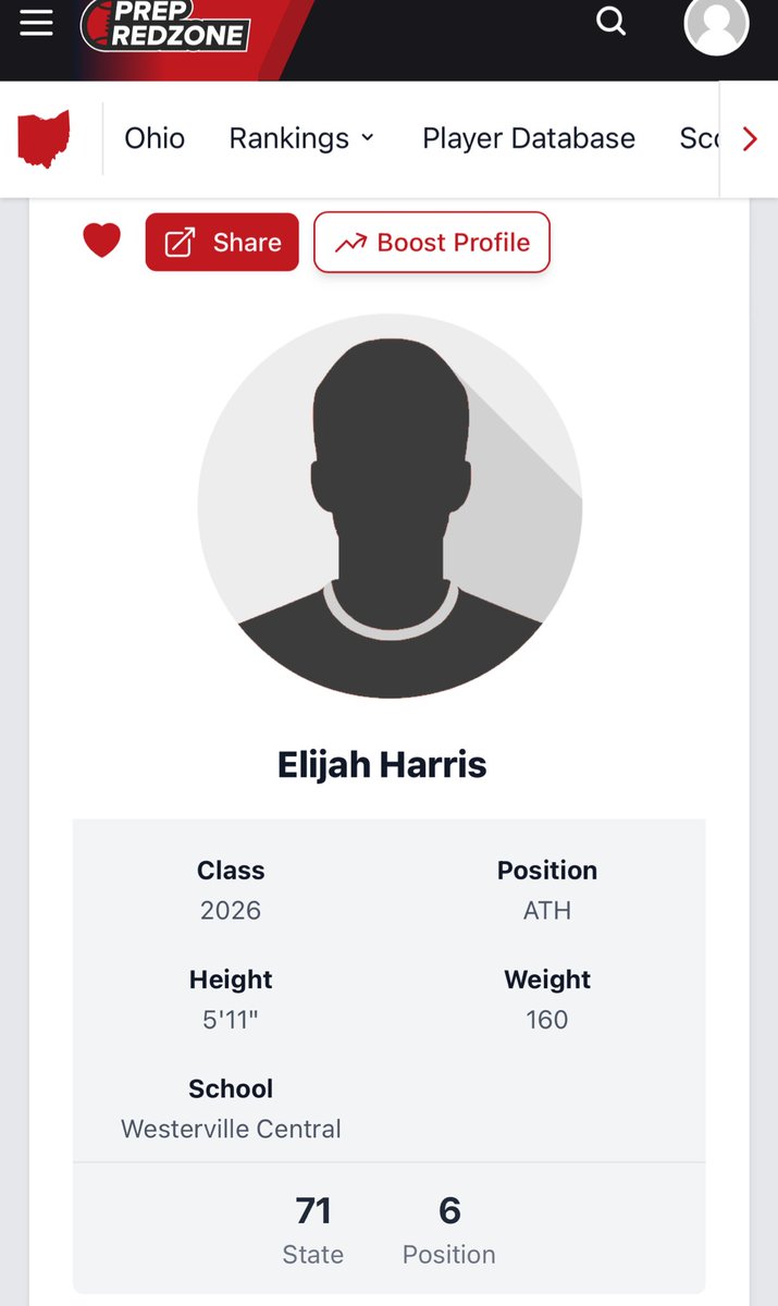 Thank you <a href="/JaredLuginbill/">Jared Luginbill</a> &amp; <a href="/PrepRedzoneOH/">Prep Redzone Ohio</a> for the ranking. 71 State. 6 Position.