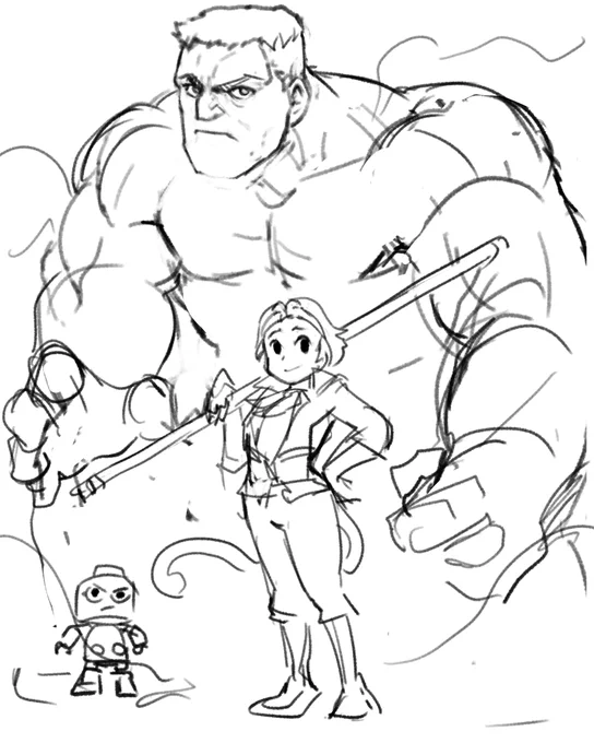 Random no synergy Marvel vs Capcom team xD  Son Son Servbot and Hulk... xD