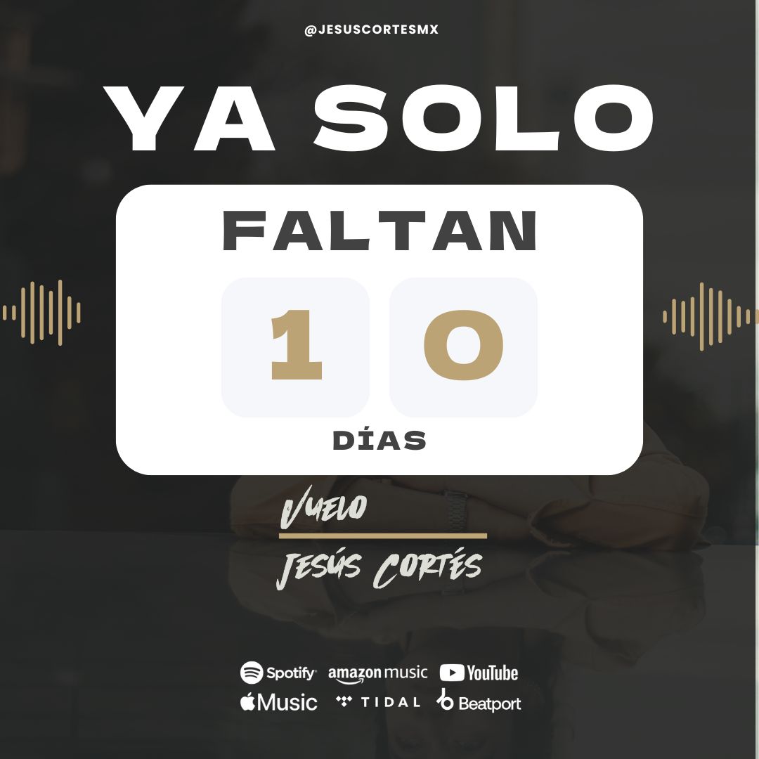 JesusCortesmx's tweet photo. YA SOLO FALTAN 10 DIAS PARA JULIO 12 🪁 #VUELO
TODAS LAS PLATAFORMAS

https://t.co/83gOxBeMKm 

- No olvides compartir este link y llegar a más personas para emprender este ¡Vuelo!🪁
.
.
.
.
.
.
.
.
.
#Vuelo #jesuscortesmx #single #singer #music #pop #tbt #viral https://t.co/babxXiY278