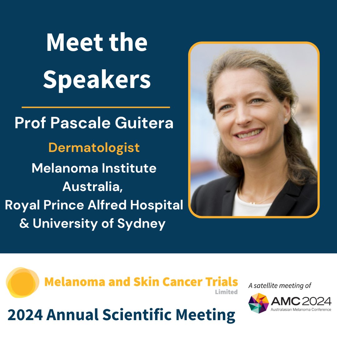 Melanoma and Skin Cancer Trials (MASC Trials) (@masc_trials) on Twitter photo Prof Pascale Guitera, faculty member <a href="/MelanomaAus/">Melanoma Institute Australia</a> & Professor <a href="/Sydney_Uni/">University of Sydney</a> is presenting ‘Alternative treatment for lentigo maligna: review of evidence & the RADICAL trial’ at the 2024 MASC Trials ASM, 24 October 2024, Sydney.
Register: masc.org.au/asm-2024/ Prof Pascale Guitera, faculty member <a href="/MelanomaAus/">Melanoma Institute Australia</a> & Professor <a href="/Sydney_Uni/">University of Sydney</a> is presenting ‘Alternative treatment for lentigo maligna: review of evidence & the RADICAL trial’ at the 2024 MASC Trials ASM, 24 October 2024, Sydney.
Register: masc.org.au/asm-2024/