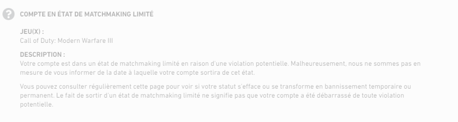 AxNaCl's tweet photo. @CallofDutyFR @ATVIAssist Bonjour, bonjour, c'est la 2e fois que je prend un ban temporaire pour rien sur le multi, serait-il possible d'être dé-ban svp (c'est à cause de cette game), promis je triche pas :( https://t.co/9WxRR9pg3S