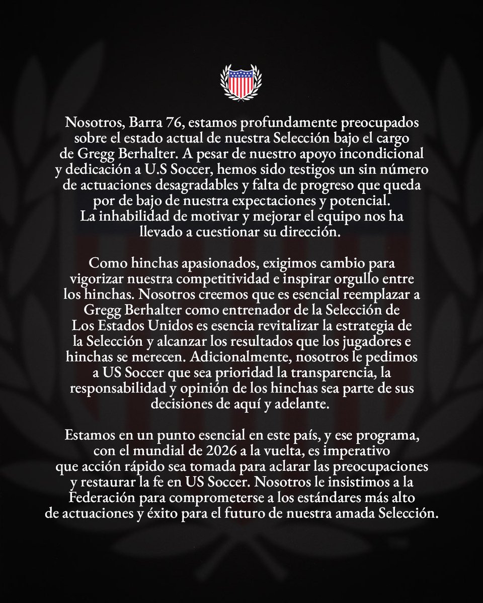 B76USA's tweet image. Statement / Declaración