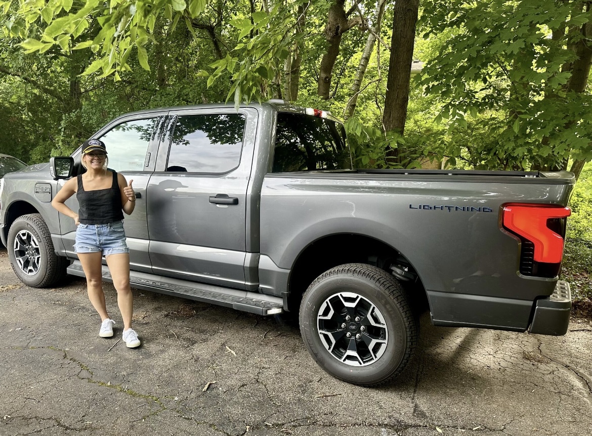 FordCareers's tweet photo. Thanks to Bridget Eusebi for sharing this electrifying experience! Bridget is working on her master’s degree at Wayne State University and is an intern with the Model e Retail Strategy and Operations team this summer.

#WeAreFord #FordIntern https://t.co/6LYoHs2R5Q