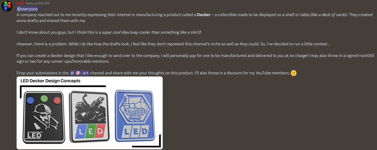 ⭐ART CHALLENGE ALERT! ⭐
If you can create a Decker design that I like enough to send to the manufacturer, I will send one your way for free! Join my Discord server for more info/to participate: discord.gg/4UMFUcYFeM